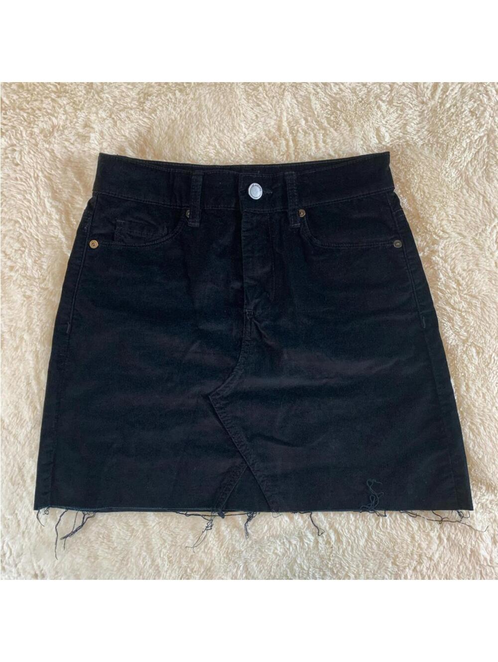 BLANKNYC Women’s Black Mini Skirt Size 24 Faux Leather Moto Zip Detail
